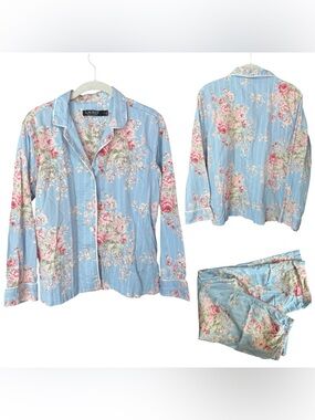 Lauren Ralph Lauren Floral Pajama Set – Blue/Pink